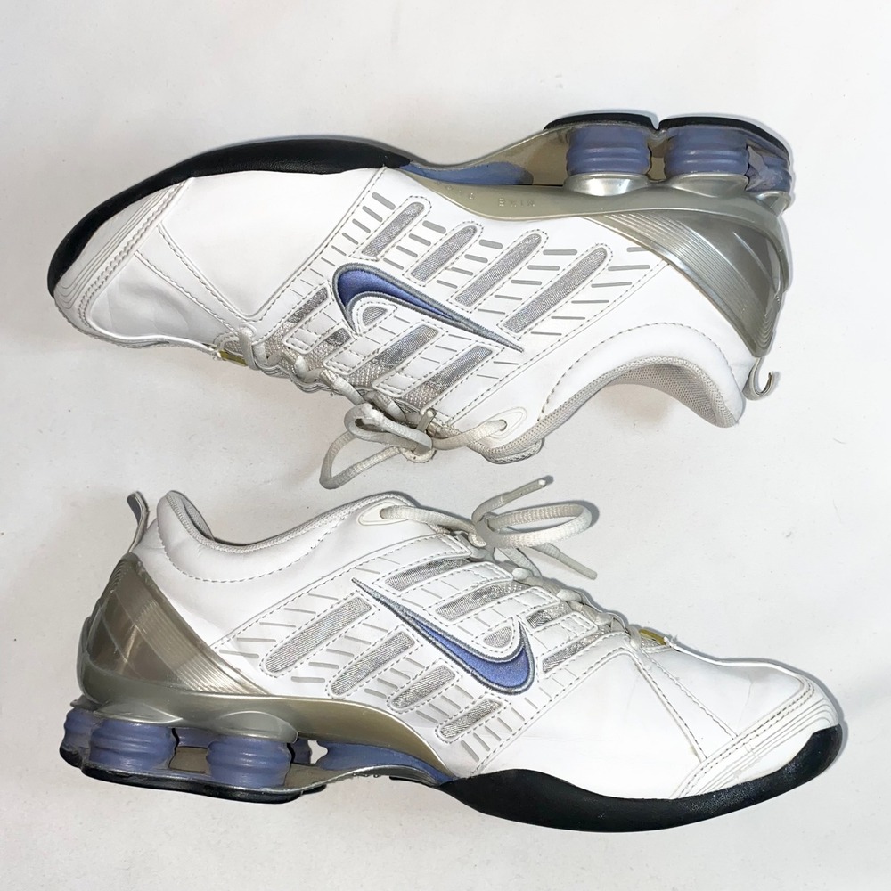 Nike Shox VT White Metallic Silver Blue Womens Running Shoes 312756-141 Size 8 - Picture 10 of 16